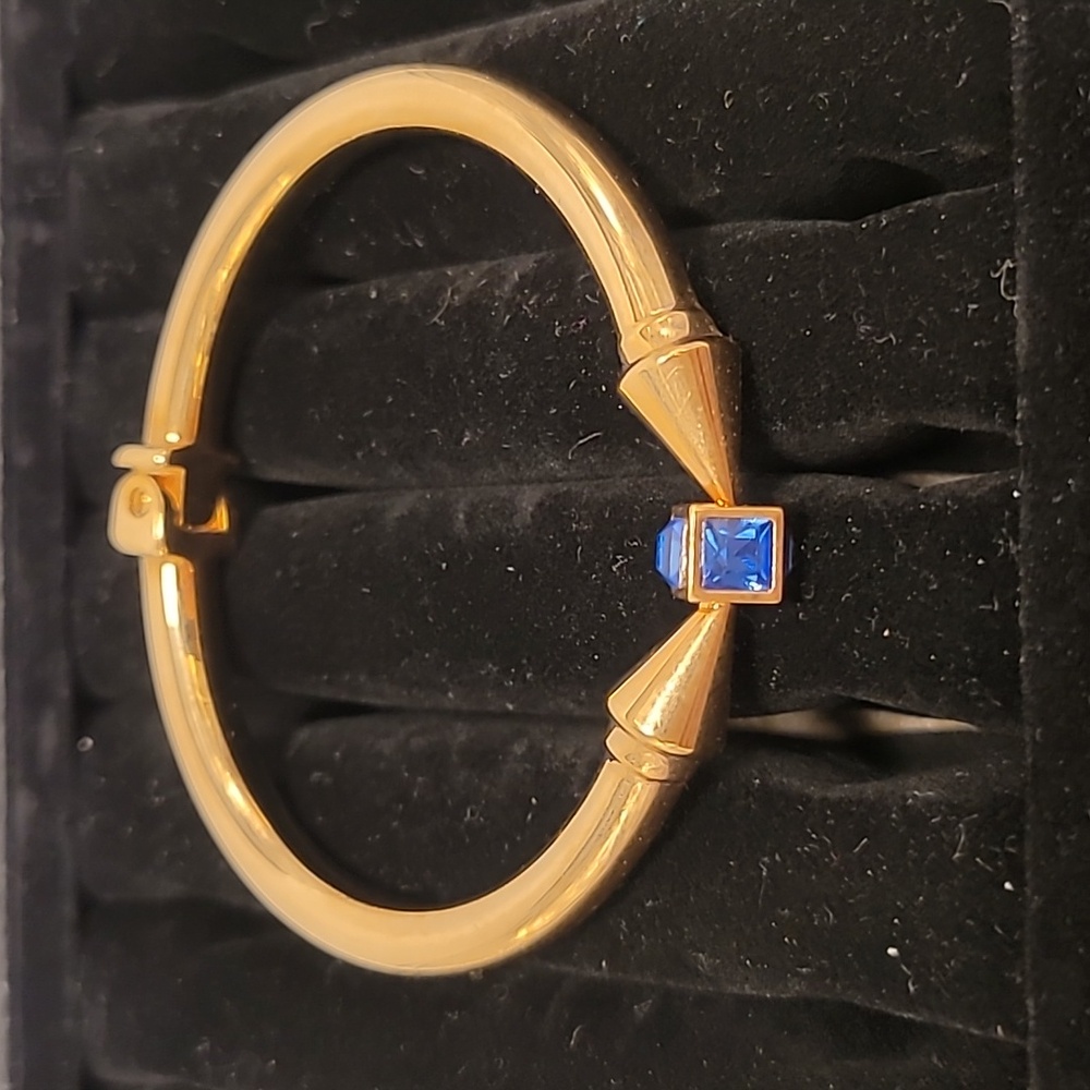 Vita Fede Mini Titan Bracelet 24k Gold-Plated Blue Quartz Unisex New